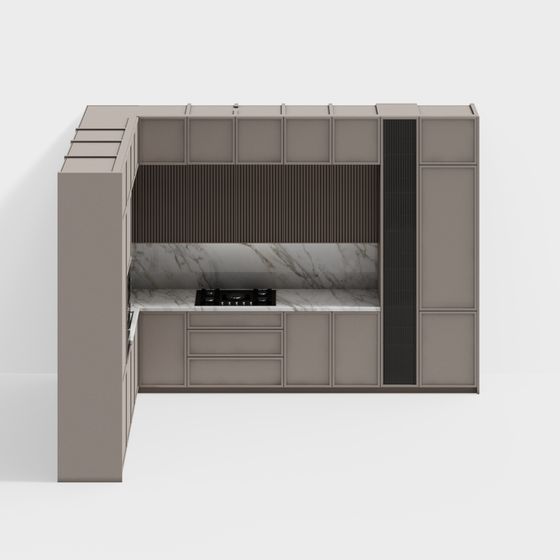 Modern Minimalist Kitchen Design 3D model