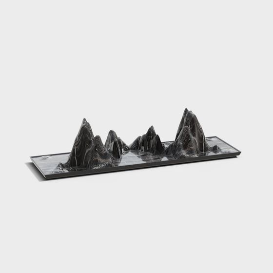 New Chinese Style Jewelry 3D Model in Black