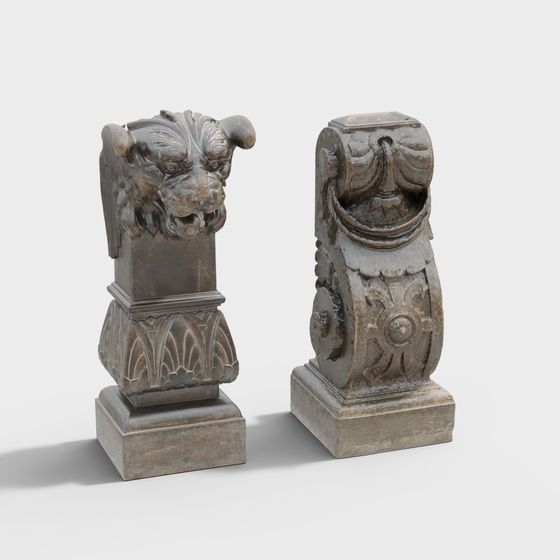 Stone Pillar Guardians 3D model
