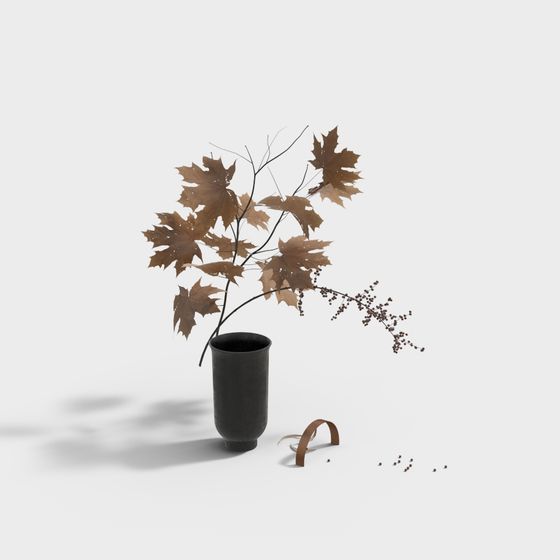 Autumn Leaf Vase 3D Model for Creative Projects
