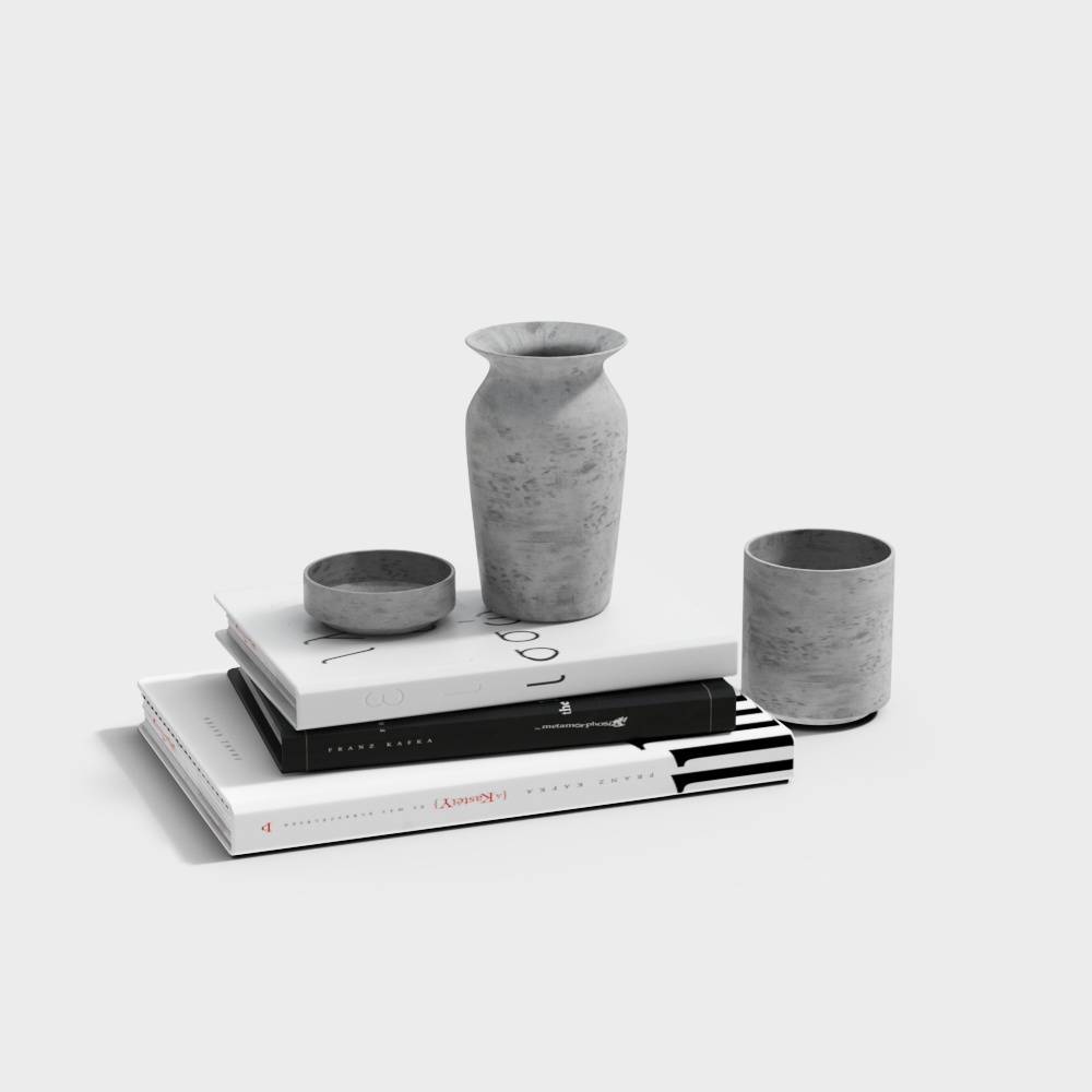 Concrete Stationery Set 3D model