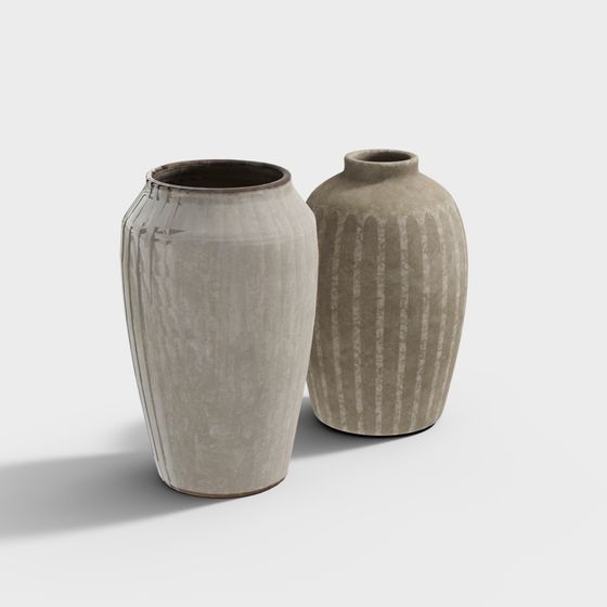 Rustic Elegance Vases 3D model