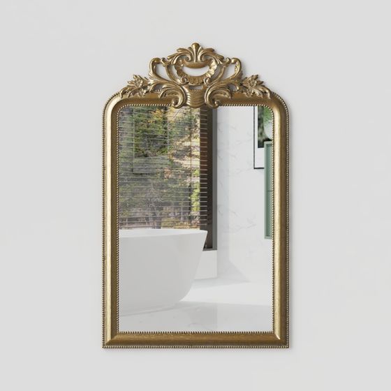 Elegant Vintage Gold Frame Mirror 3D model