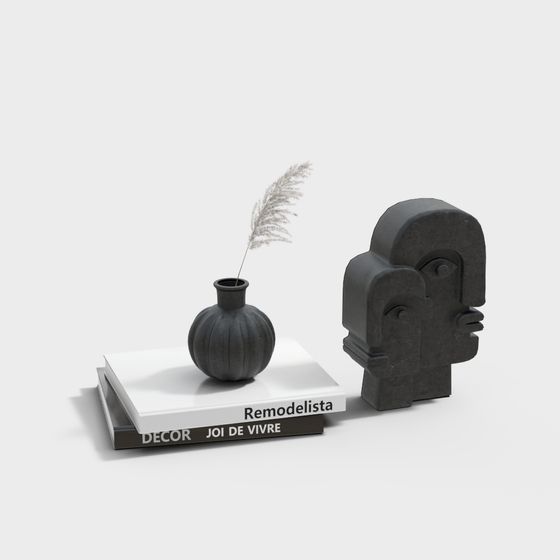 Unique Low-Polygon Gray Sculpture 3D model