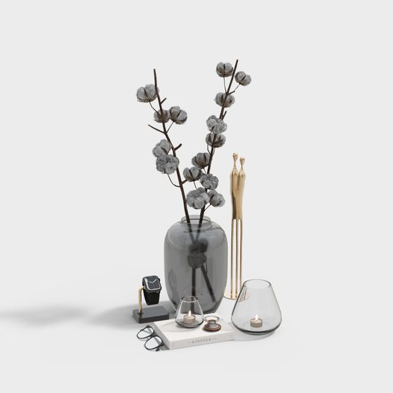 Elegant Low-Polygon Floral Arrangement 3D model