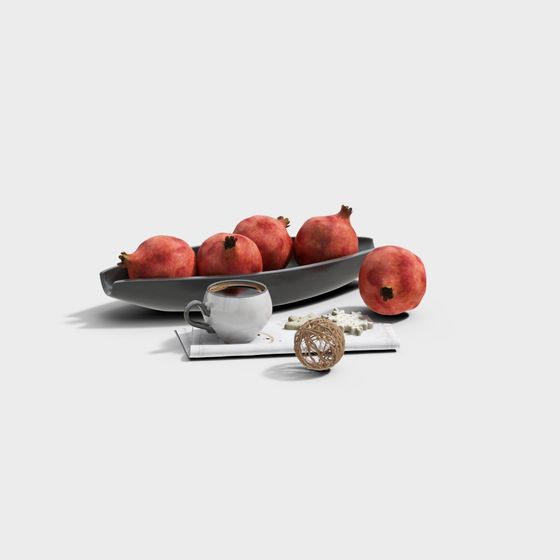 Fruit Bowl and Coffee 3D model