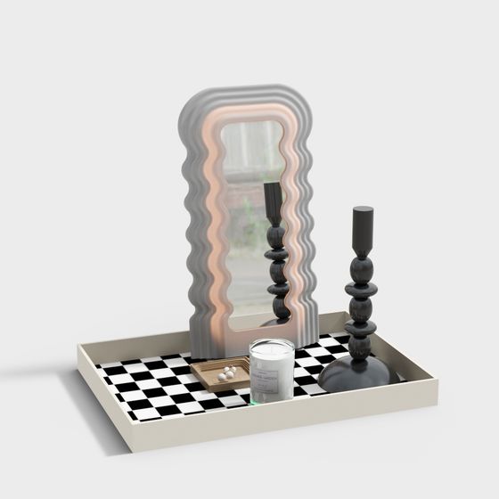 Waves Mirror Tray 3D model