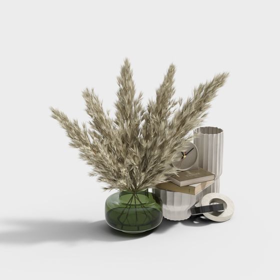 Stylish Low-Polygon Hay Vase 3D model
