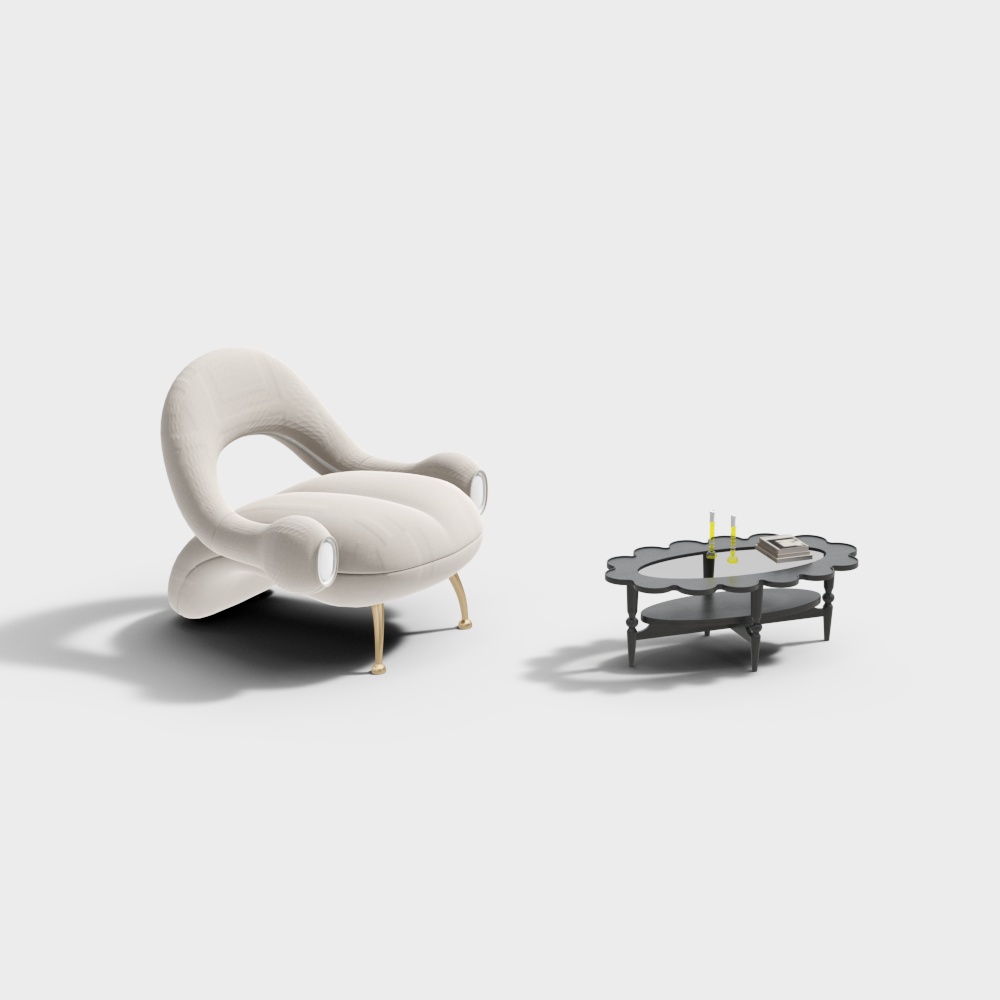 French leisure table and chair combination