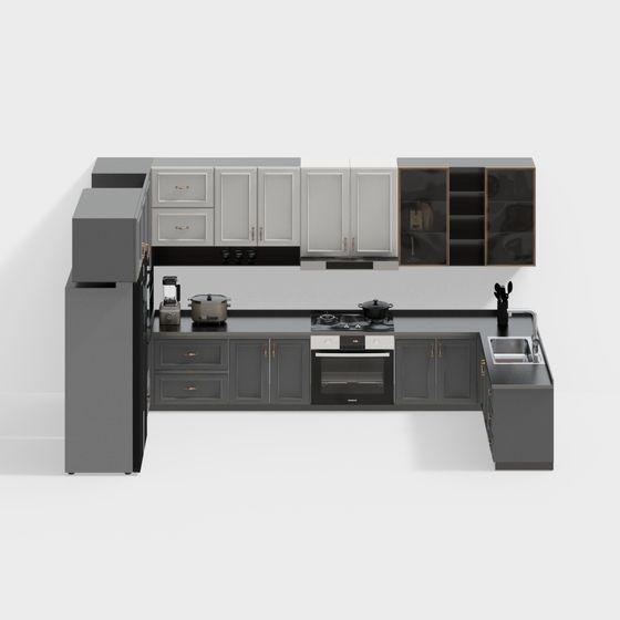 Elegant Black French Cabinet 3D Model for Stylish Homes