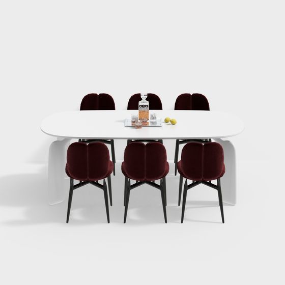 French style dining table and chair combination