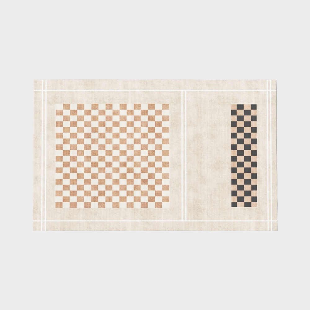 Vintage Checkerboard Rug 3D Model – Classic Pattern