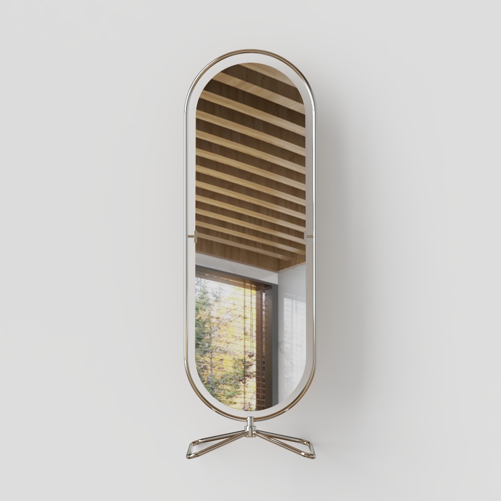 Elegant Arched Floor Mirror 3D model