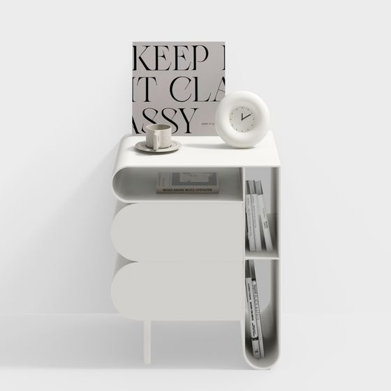Sleek Low-Poly Nightstand 3D model