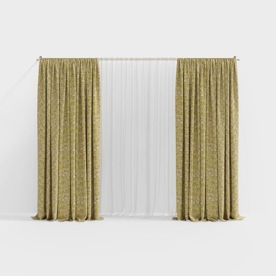 Beautiful Curtain 3D model for Creative Spaces