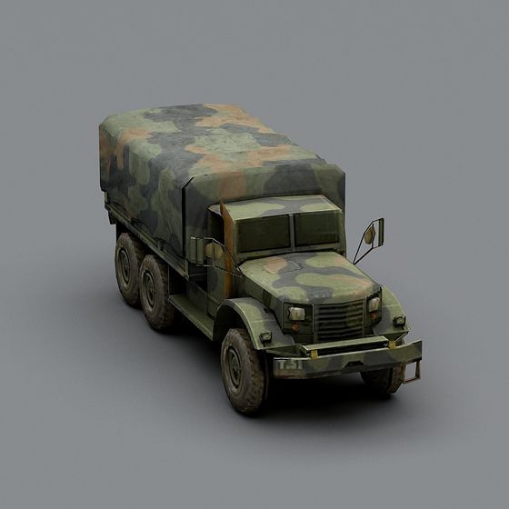 Realistic Low-Poly Camouflage Military Vehicle 3D model