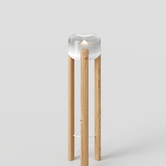 Wooden Art Lamp Post 3D model