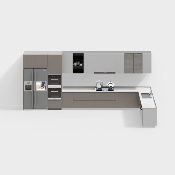 Modern Minimalist Kitchen 3D model