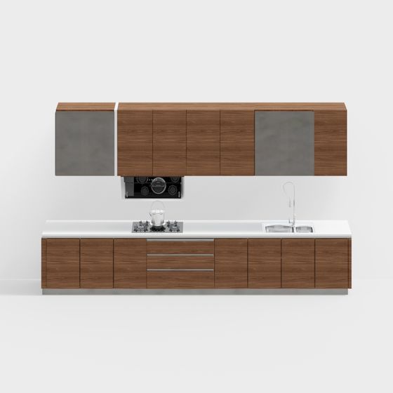 Modern Minimalist Kitchen Cabinet Door 3D model