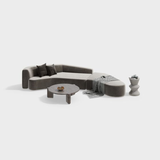 Modern Minimalist 3D Sofa Set Model