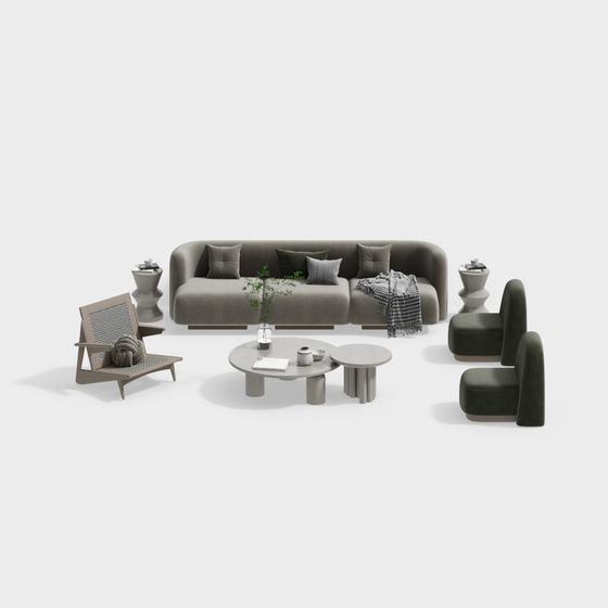 Low Poly Modern Furniture Set 3D model