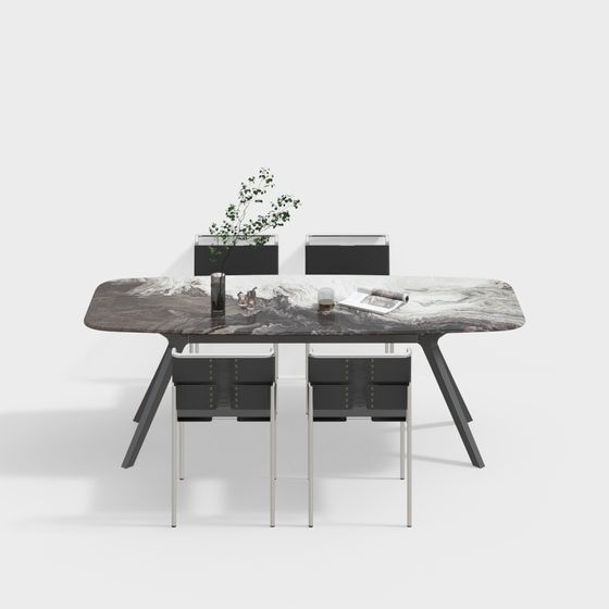 Urban Elegance Dining Table 3D model for Modern Spaces