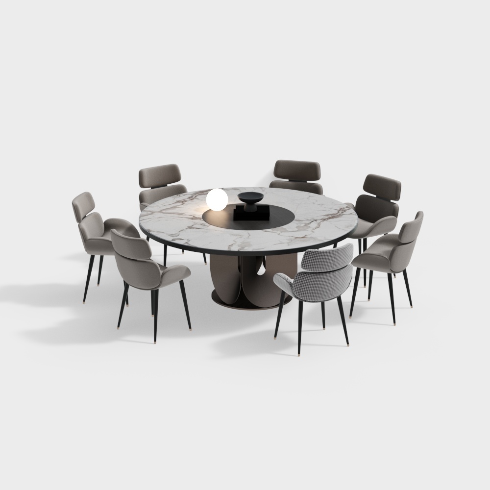 Ensemble de table ronde et chaises de salle à manger moderne