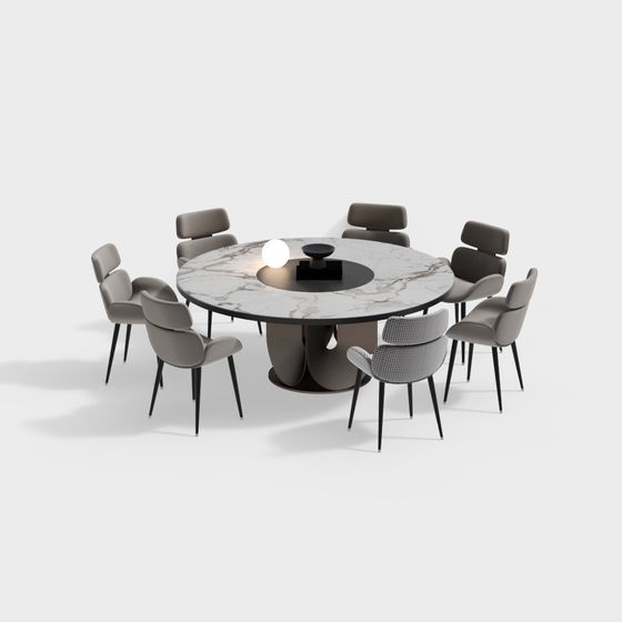 Ensemble de table ronde et chaises de salle à manger moderne