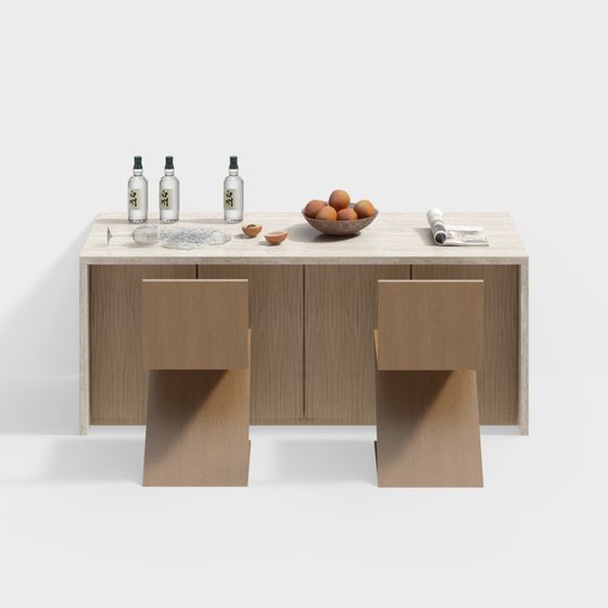 ชุดโต๊ะและเก้าอี้กินข้าวสไตล์วาบิ-ซาบิ