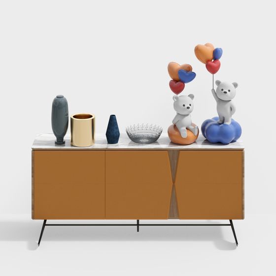 Vibrant Living Room Dresser 3D model