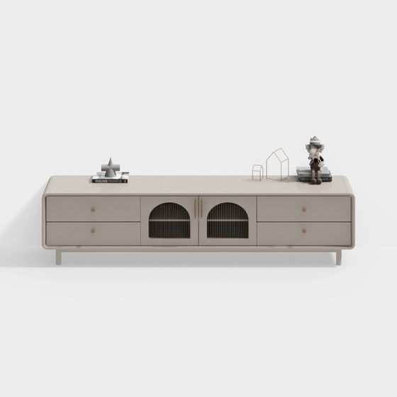 Modern TV Cabinet 3D Model in Beige