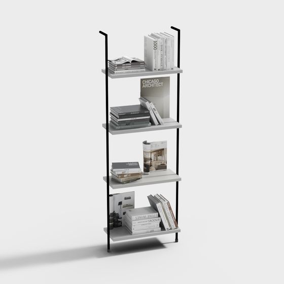 Urban Elegance Bookshelf 3D Model for Modern Interiors