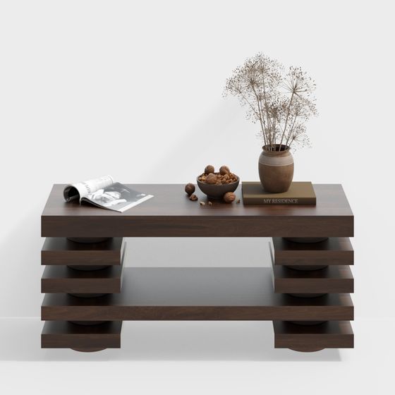 Minimalist Wooden Coffee Table 3D model