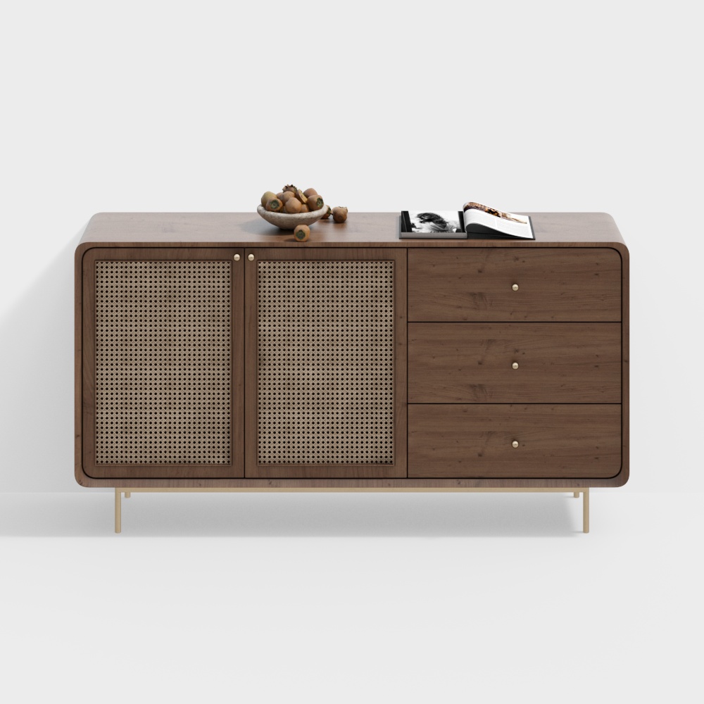 Wabi-Sabi Style Dining Side Cabinet