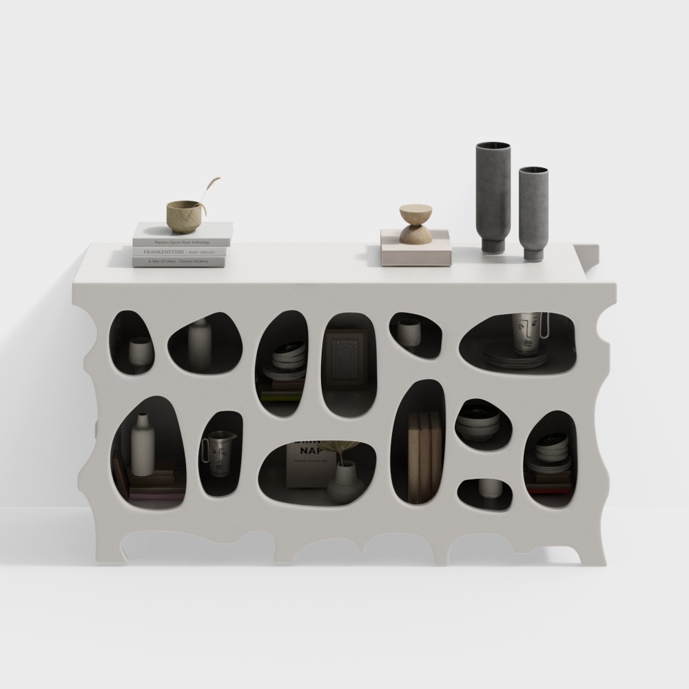 Wabi-Sabi Hollowed-Out Entrance Cabinet