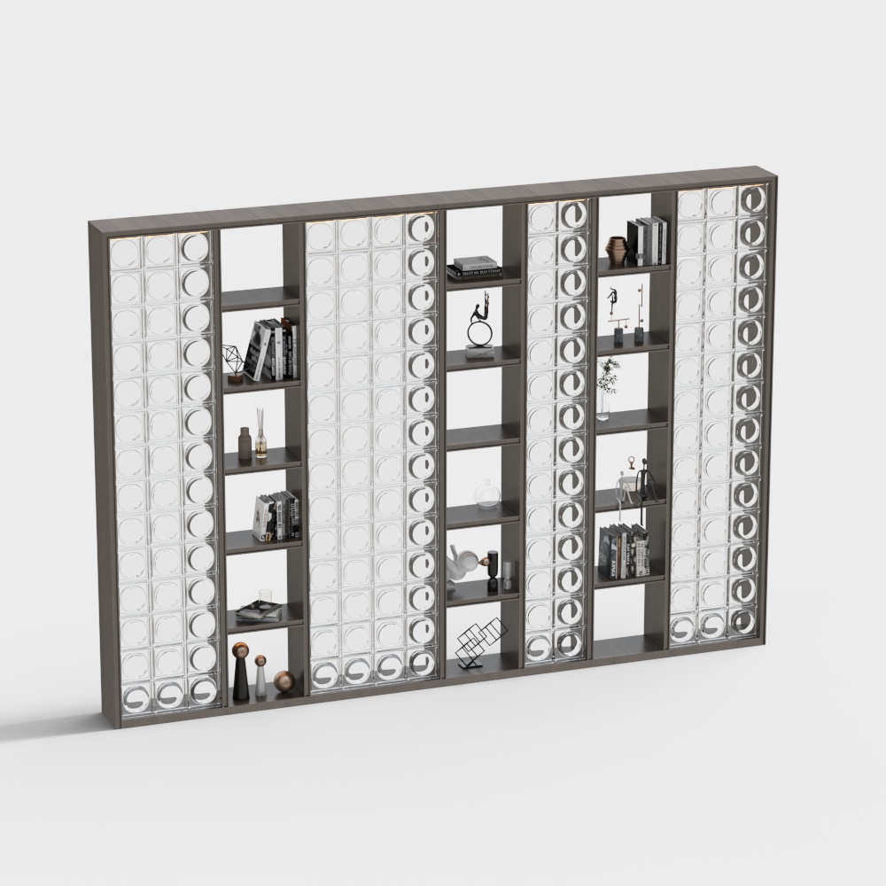 Mobiletto decorativo in mattoni di vetro