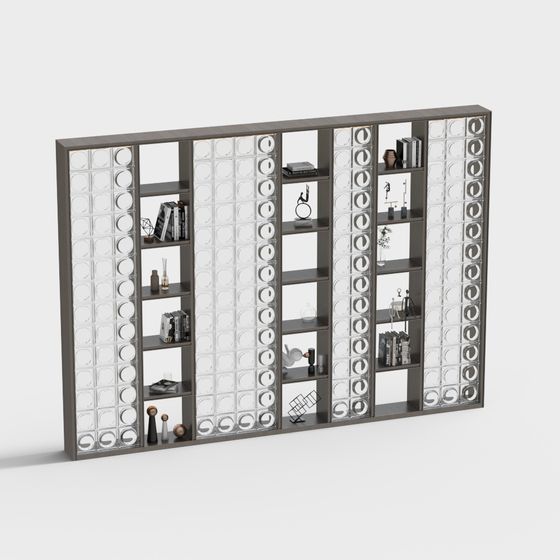 Mobiletto decorativo in mattoni di vetro