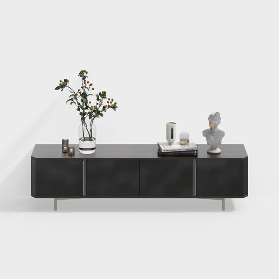 Minimalist Low-Poly TV Stand 3D model