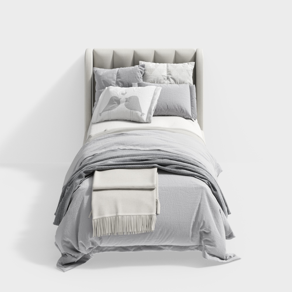 Lit simple en tissu moderne