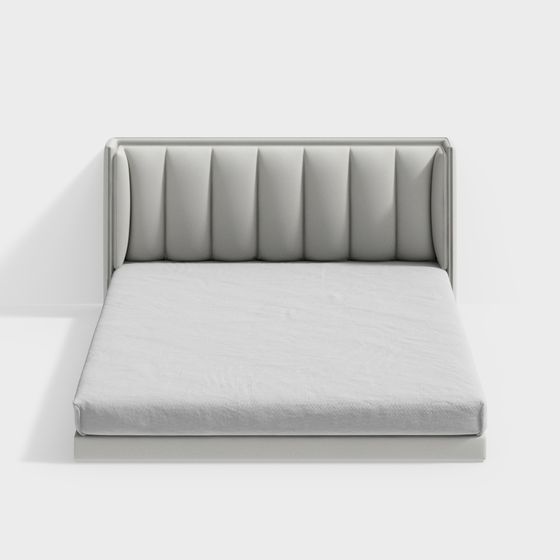 Elegant Low-Polygon 3D Bed Frame Model