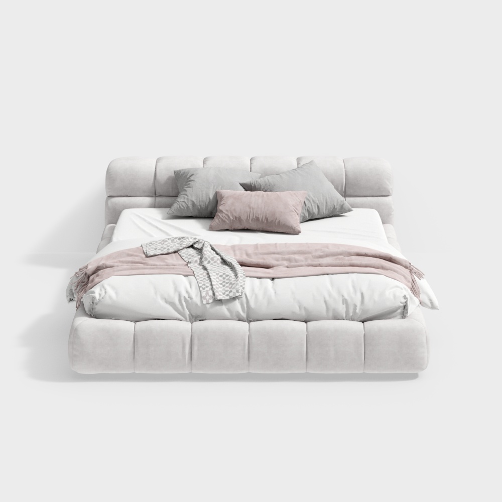 모던 크림 스타일 더블 침대