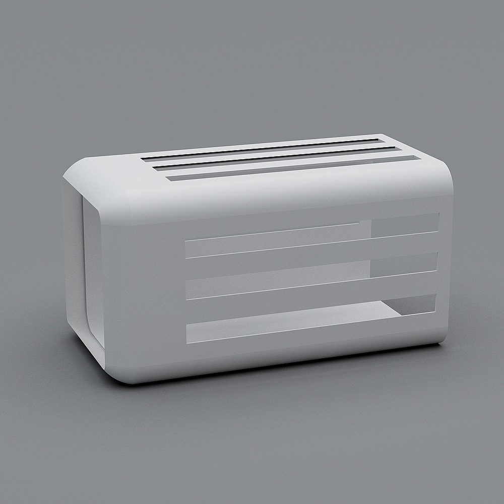 White plastic ventilation grille with horizontal slats on grey background