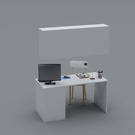 Stylish Minimalist Office Desk 3D model