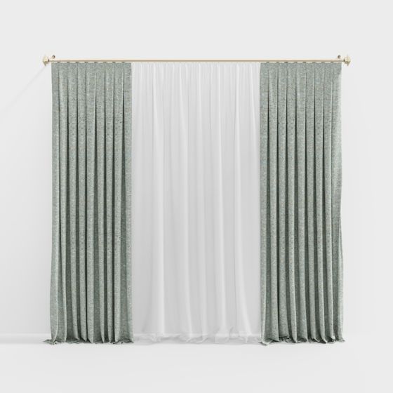 Elegant Curtain 3D model