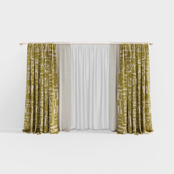 Elegant Curtain 3D model for Contemporary Spaces