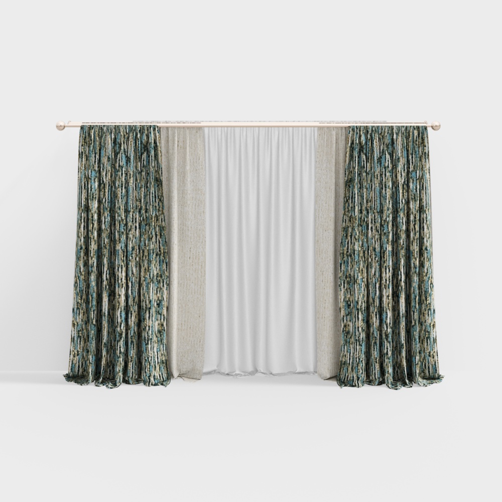 Design Space - Coral Sea - High Precision -M2117-5+M85529-702- Curtain 290cm