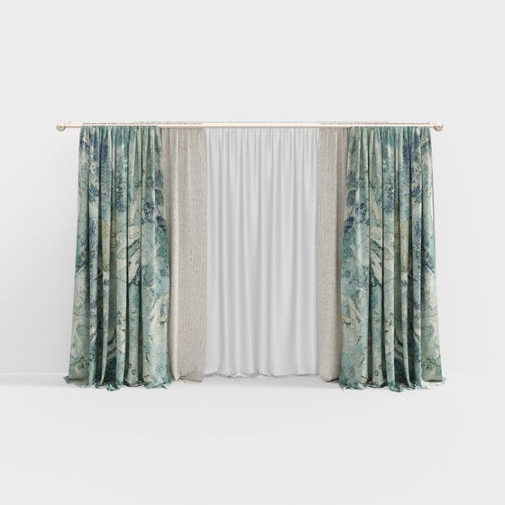 Chic Velvet Drapes 3D model for Modern Interiors