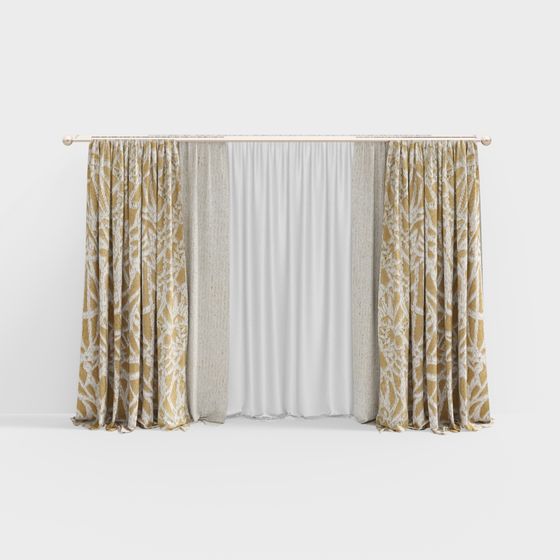 Elegant Curtains 3D model