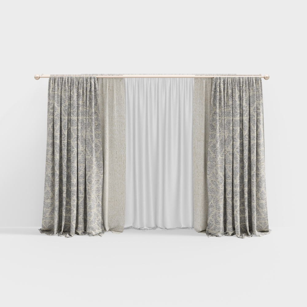 Design Space - Coral Sea - High Precision -M83639-7A+M85529-702- Curtain 290cm