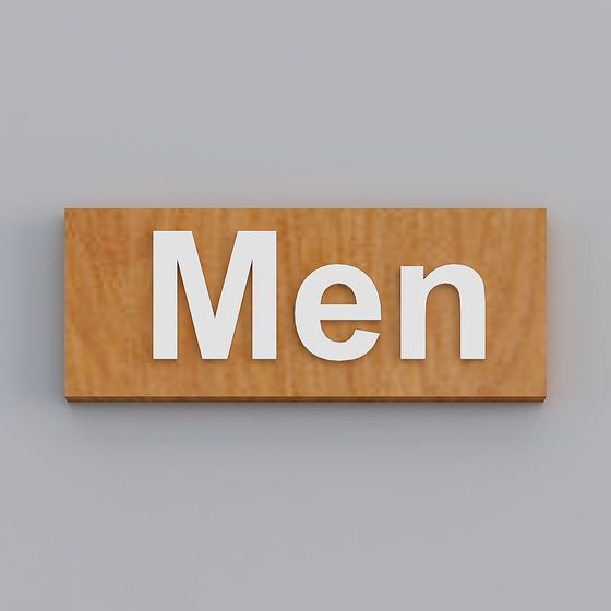 Men’s Restroom Sign 3D Model